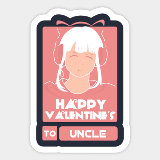 Girls in Happy Valentines Day yo Uncle Sticker